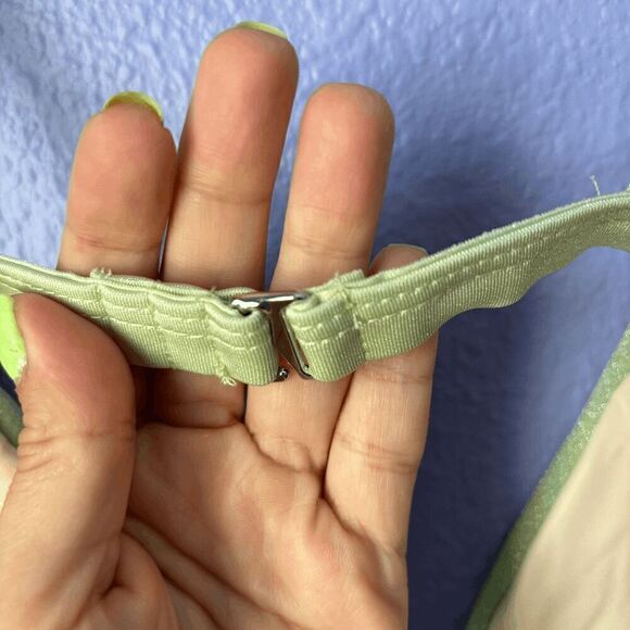 ZAFUL Shiny Silky Tie Side Tanga Bikini Swimwear Light Green Large Triangle - Picture 3 of 8